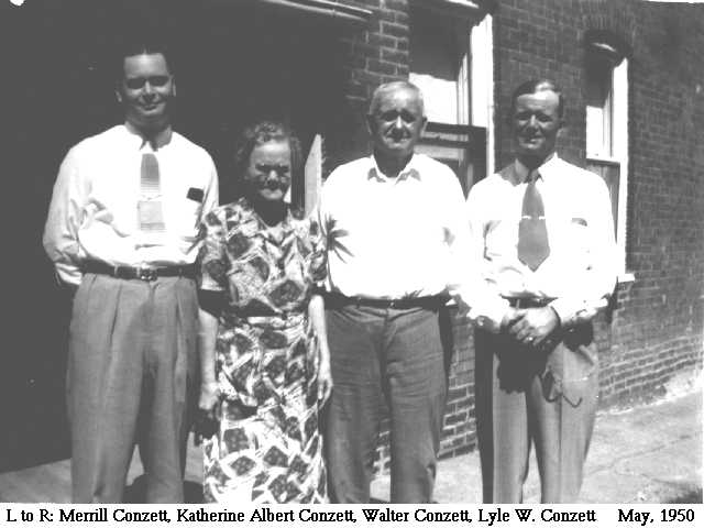 Photo of Walter Eugene and Katherine Albert Conzett and Their Sons Merrill and Lyle